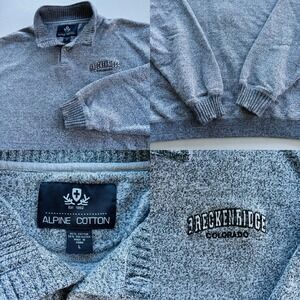 Breckenridge Colorado Pullover Sweatshirt Alpine Cotton Gray Men's Large‎